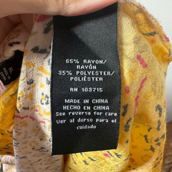 Zac & Rachel Women XL Button Tunic Blouse Ombre Long Sleeve Leopard Coastalgrand - Picture 6 of 6